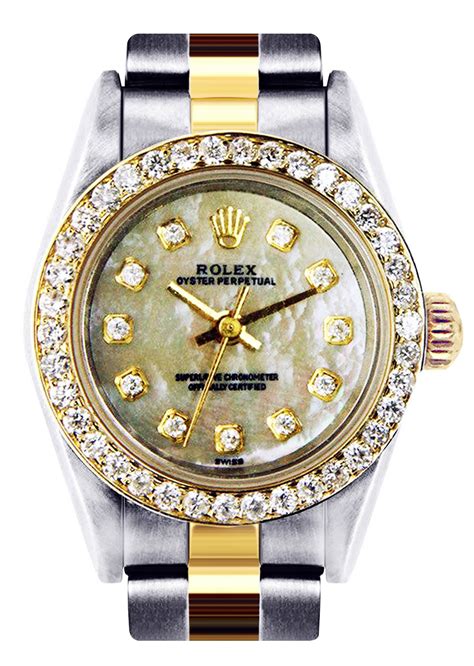 2003 women's rolex oyster karat 2-tone diamond watch|Rolex Oyster steel watch.